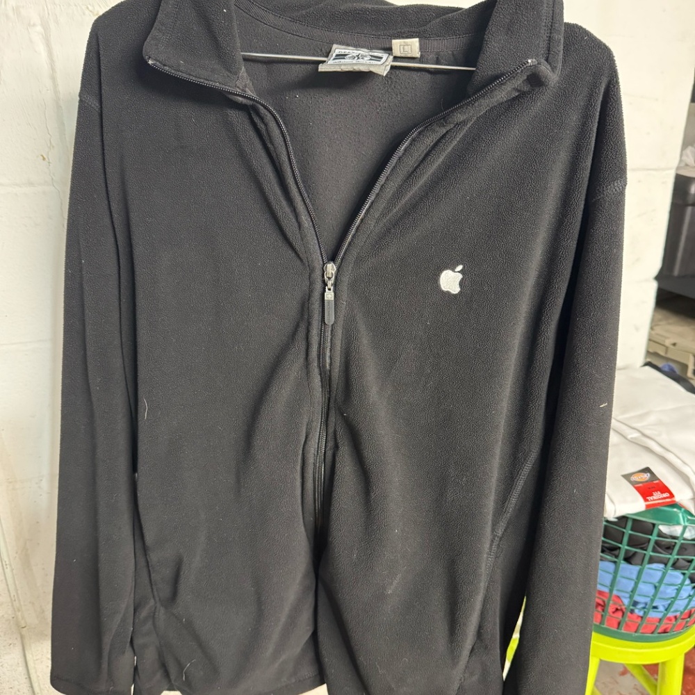 Apple employee only black fleece jacket L
